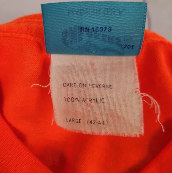 Vintage 1985 Detroit Tigers Sneakers Tag, Large deadstock Single stitch Made USA - Picture 5 of 7